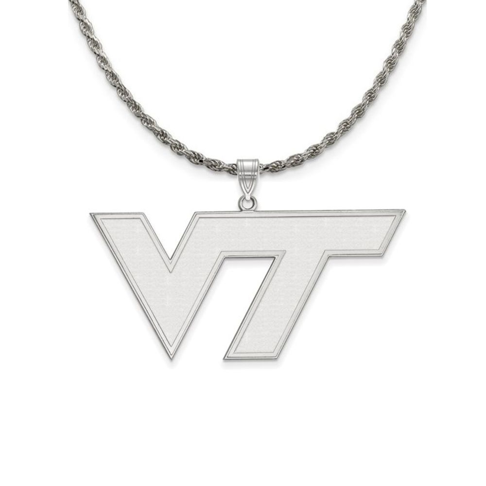 Sterling Silver Virginia Tech XL Pendant Necklace - 26 Inch
